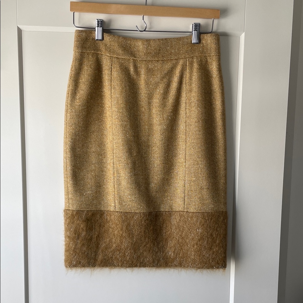 Pink Tartan Gold Pencil Skirt